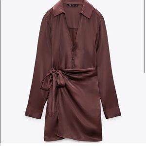 Blogger’s Favorite: Zara Satin Dress Brown Size L